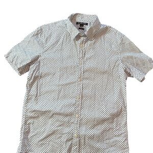 Michael‎ Kors men’s L short sleeve button up black/white MK pattern Shirt